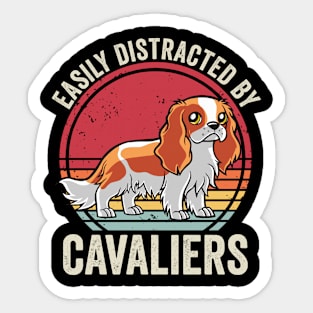 Easily Distracted By Cavalier King Charles Spaniel Dog Sticker